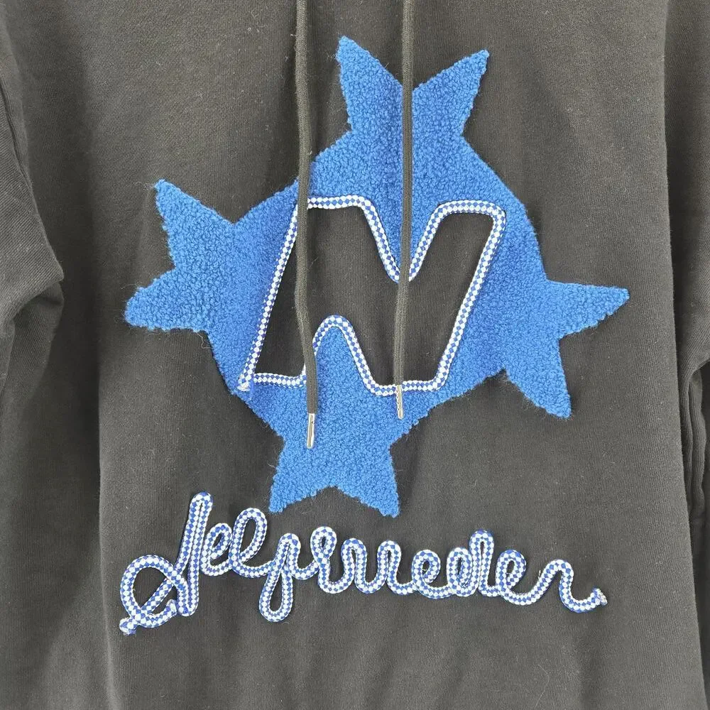 Aelfric Eden Hoodie‎ Sweatshirt Mens Small Black 3D Embroidered Y2K Streetwear